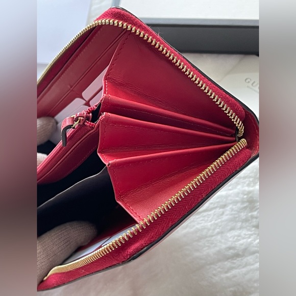 Gucci leather Sylvie zippy around wallet (red) - Picture 8 of 17